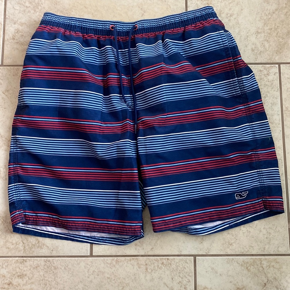 Vineyard Vines striped swim trunks